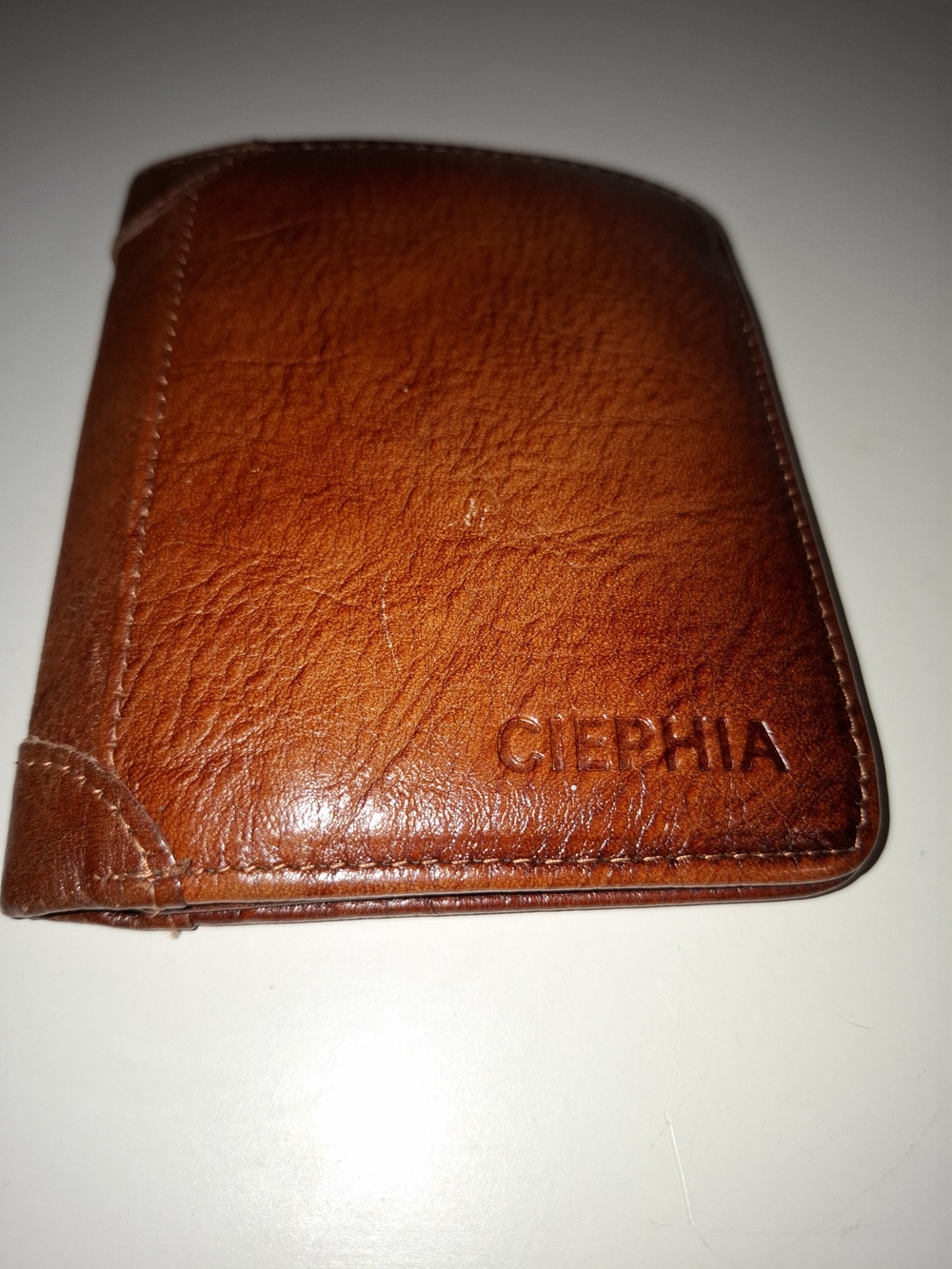 Men's Tan Faux  Leather Bifold Wallet